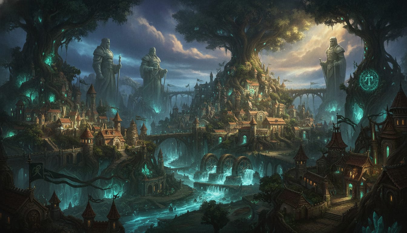 Settler's Gain, the Jade City, Warhammer world art
